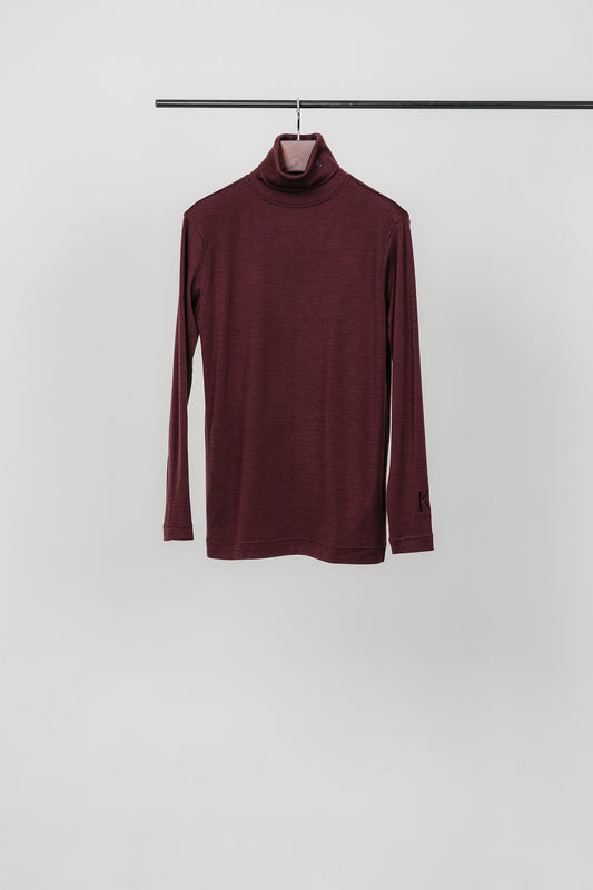 Wool Clear Interlock Pique Turtleneck