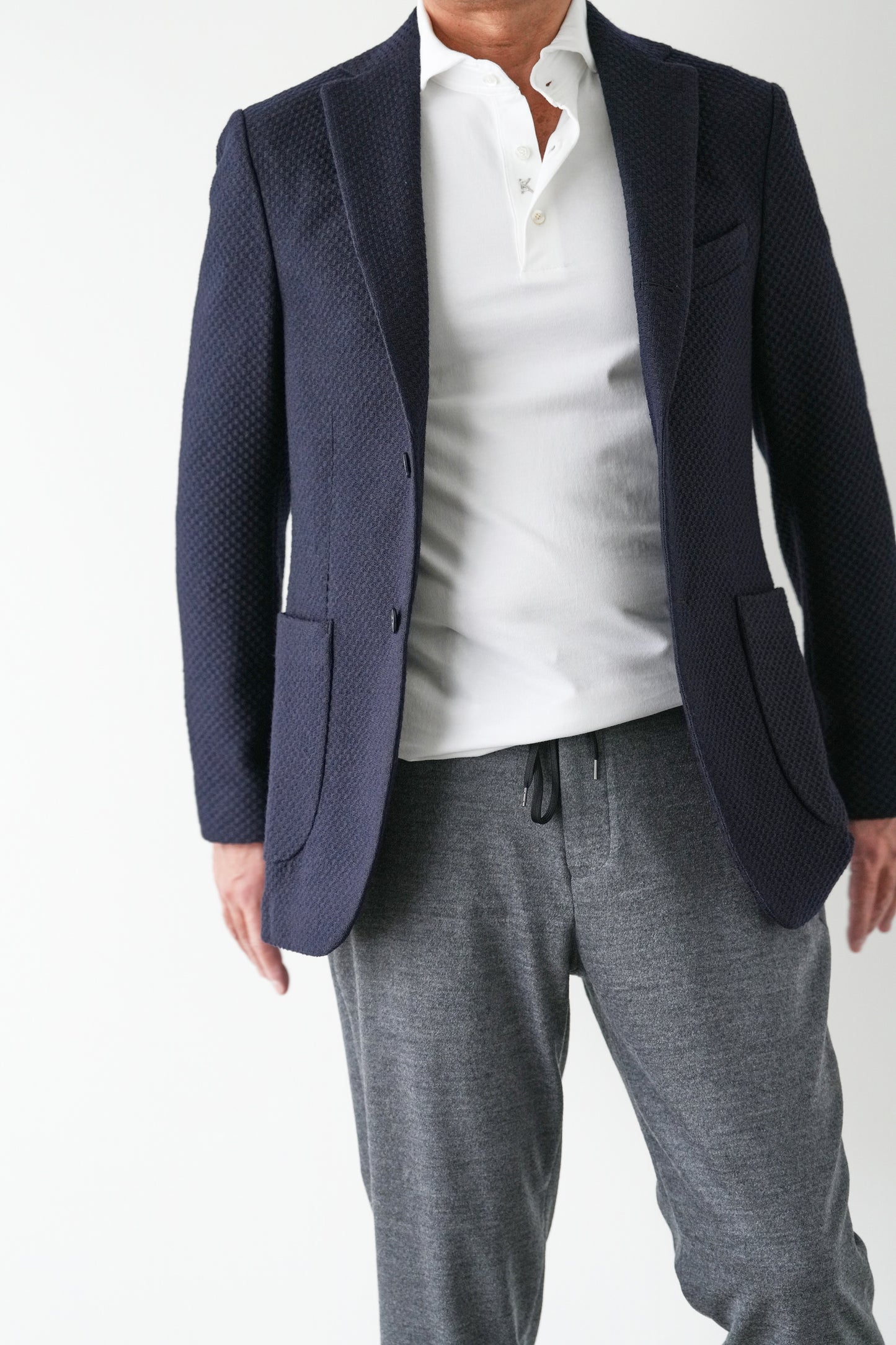 "SUVIN" Cotton Long-Sleeve Polo shirt