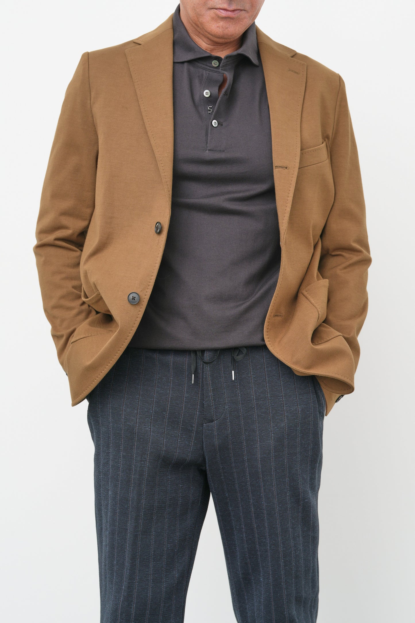 "SUVIN" Cotton Long-Sleeve Polo shirt