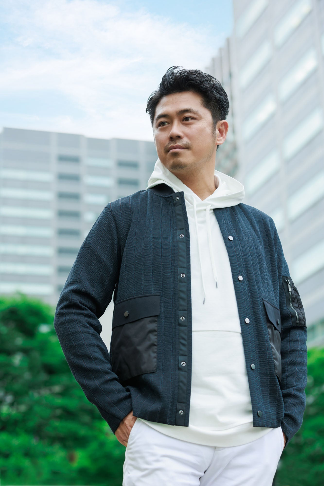 Easy line ジャケット 針抜き ストライプ
