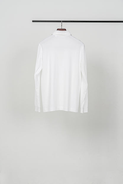 "SUVIN" Cotton Long-Sleeve Polo shirt